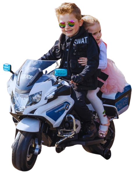 Moto Elétrica Infantil BMW Polícia 12V Branca