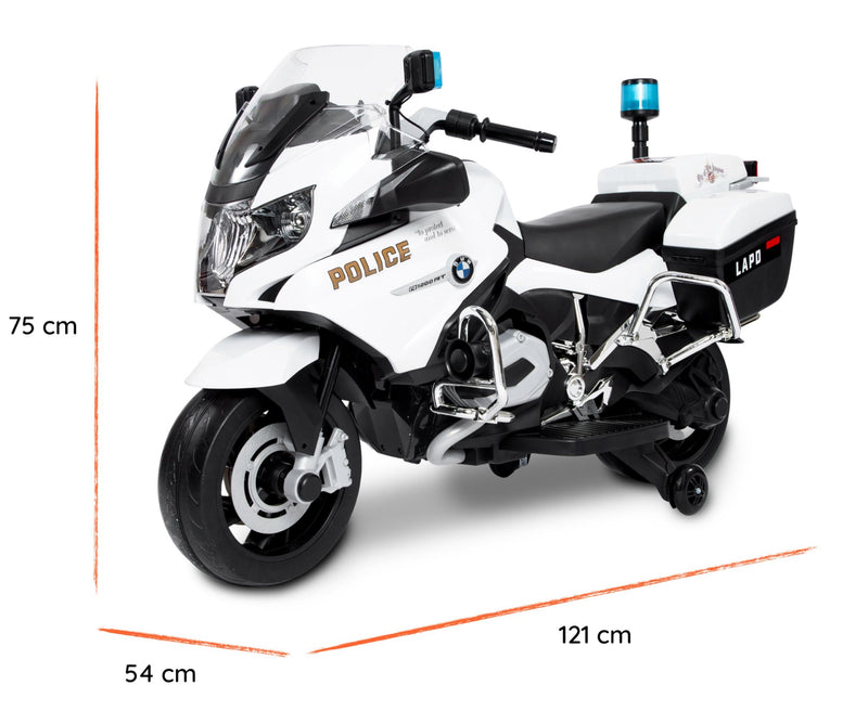 Moto Elétrica Infantil BMW Polícia 12V Preta