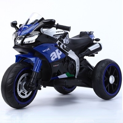 Moto Elétrica Infantil 12V Aprilia 3 Rodas Azul