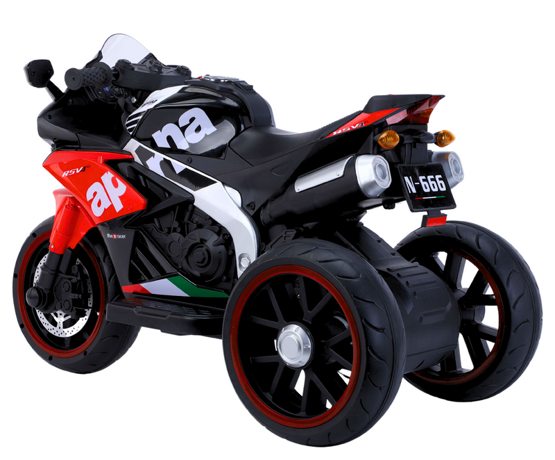 Moto Elétrica Infantil 12V Aprilia 3 Rodas Vermelha