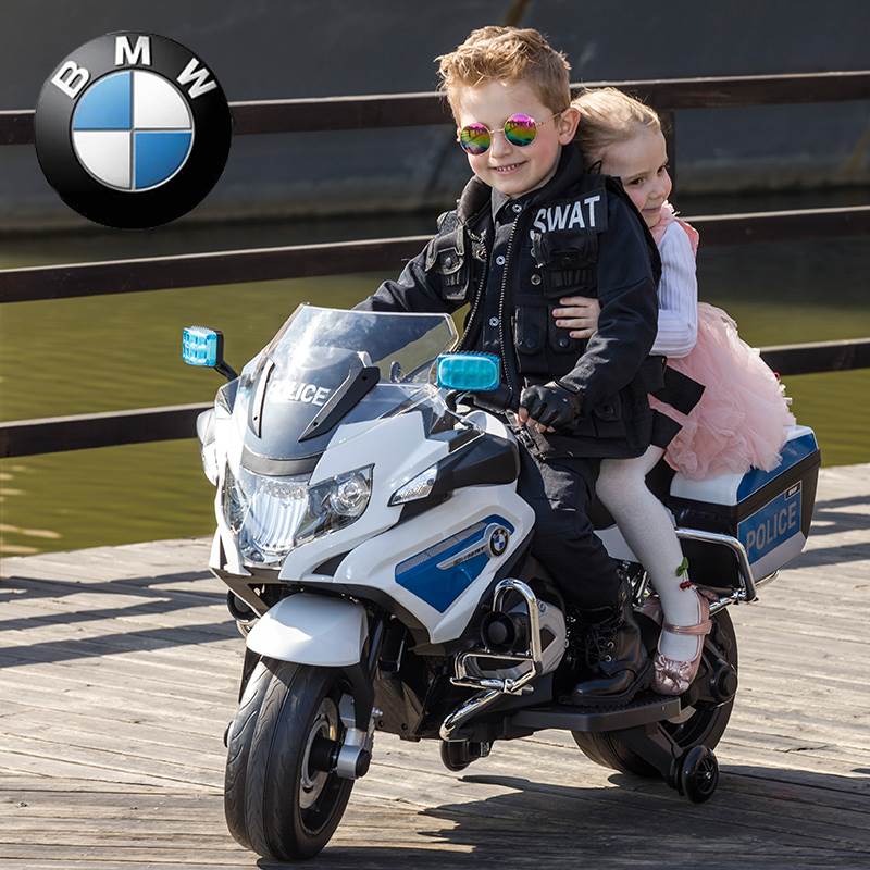 Moto Elétrica Infantil BMW Polícia 12V Branca