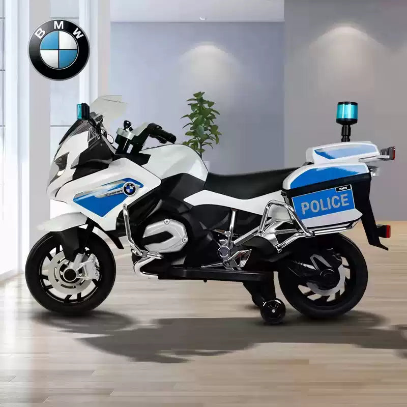 Moto Elétrica Infantil Polícia 12V Branca