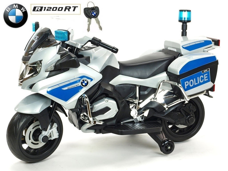 Moto Elétrica Infantil BMW Polícia 12V Cinza