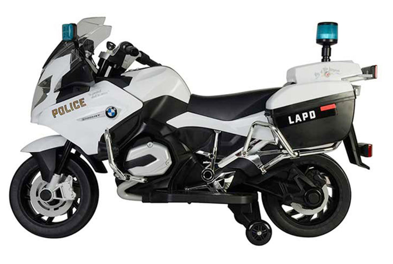 Moto Elétrica Infantil BMW Polícia 12V Preta