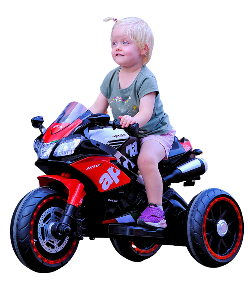 Moto Elétrica Infantil 12V Aprilia 3 Rodas Vermelha